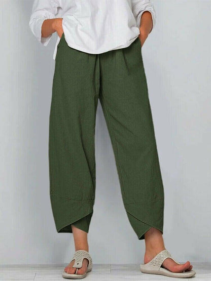 👖SUMMER SALE 60% OFF NOW!✨Vintage Asymmetrical Elastic Waist Pockets Pants🌸